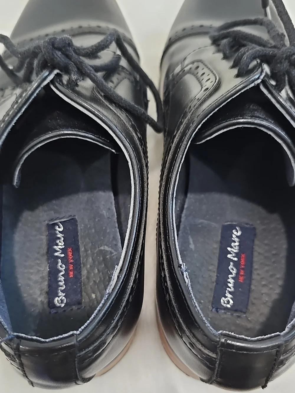 Bruno Marc Black Leather Cap Toe Lace-Up Dress Shoes Boys Sz 5